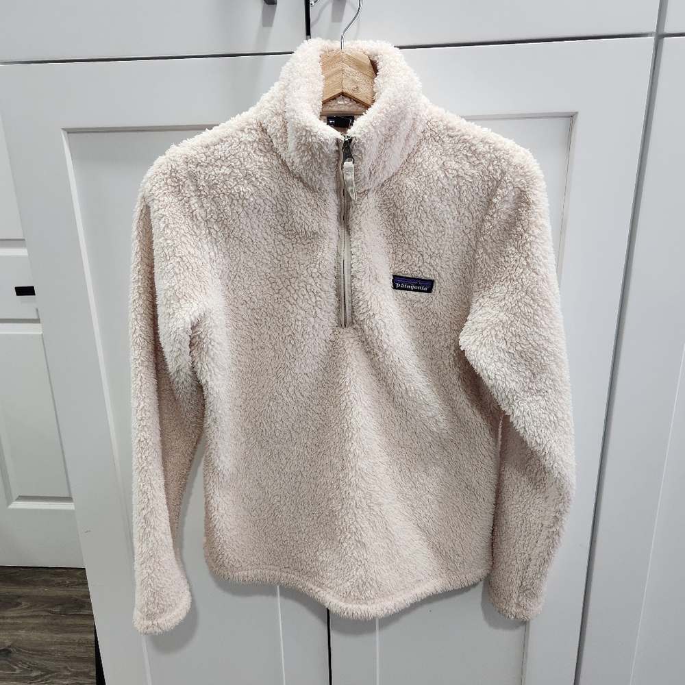Patagonia Los Gatos 1/4 Zip Fleece Size Small Off white Cream